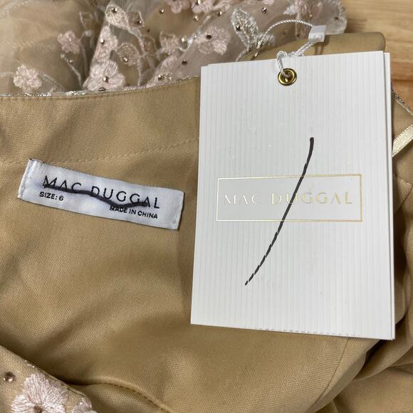 Mac Duggal NWT 67492 Long Spaghetti Strap Formal Dress Sequin Beaded Gown Size 6 - Picture 4 of 11